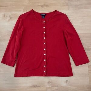 90s Vintage Made in USA Limited Red Button-Front Cardigan